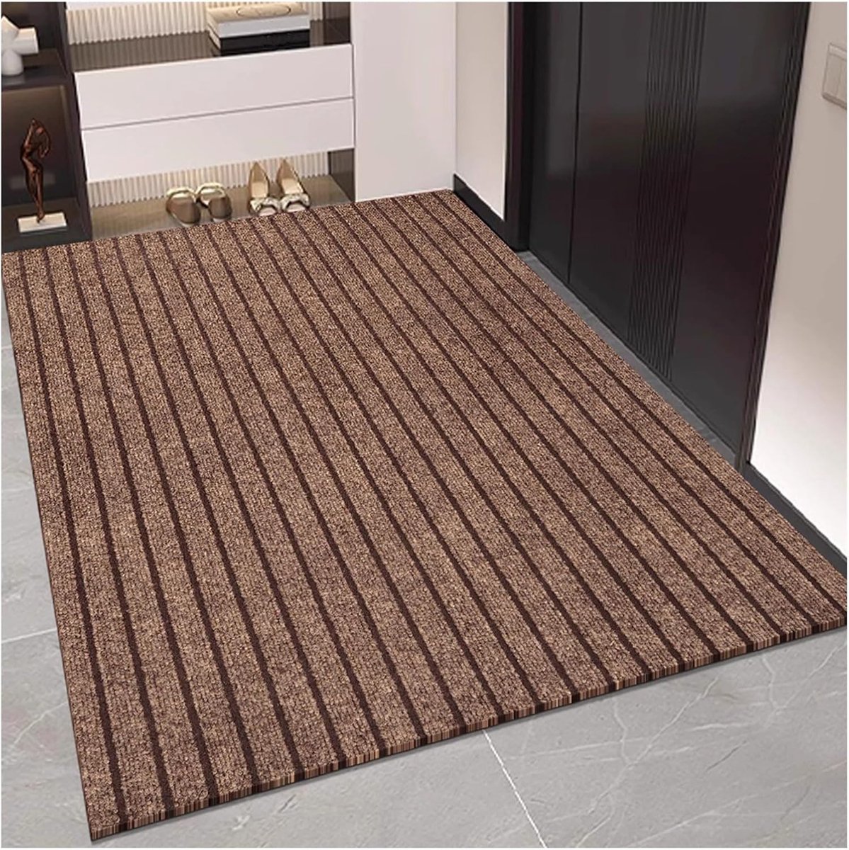 KZQ ultradunne antislip vloermat voor binnen 60x120cm — Absorberend, stofabsorberend, camelkleurig — Geschikt voor entrees en gangen Kameel