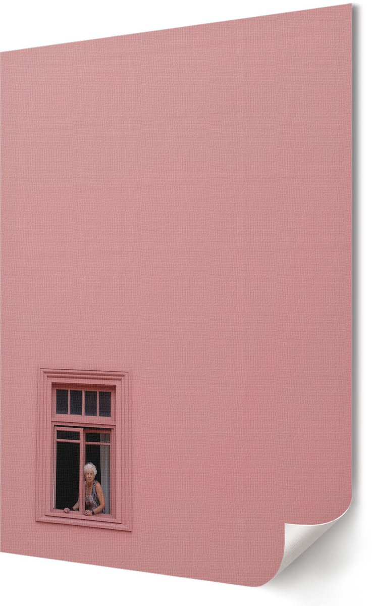 Coloray Polycanvas Poster - Roze Raam, Fotografie - 420 x 594 - Roze Kunst - Rechthoek - Decoratieve poster - Woonkamer, Slaapkamer, Kantoor - Minimalist