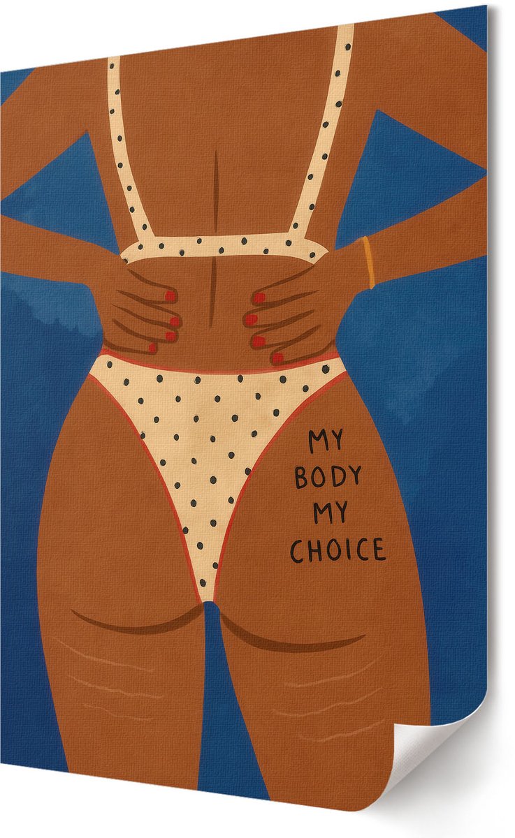 Coloray Polycanvas Wandposter - Vertrouwen, Illustratie - 420 x 594 - Blauw Illustratie - Rechthoek - Muurkunst - Woonkamer, Slaapkamer, Kantoor - Expressief