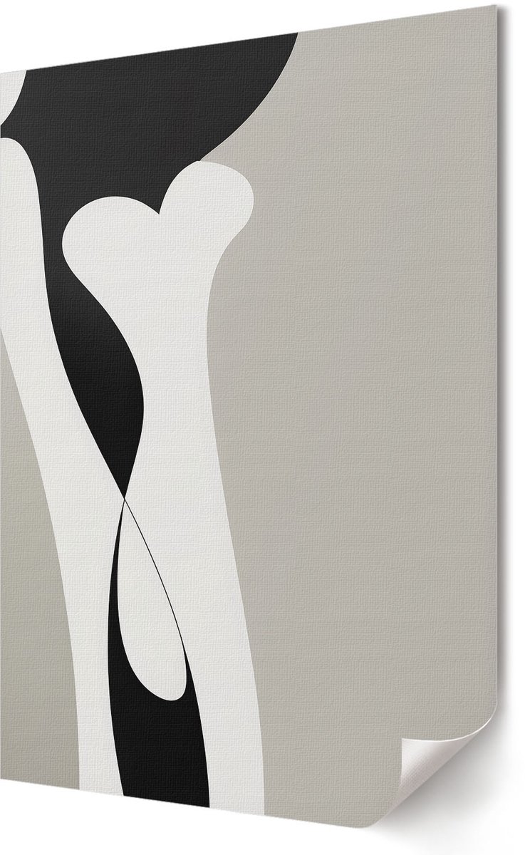 Coloray Polycanvas Poster - Dynamische Compositie, Schilderen - 420 x 594 - Zwart Illustratie - Rechthoek - Decoratieve poster - Woonkamer, Slaapkamer, Kantoor - Modern