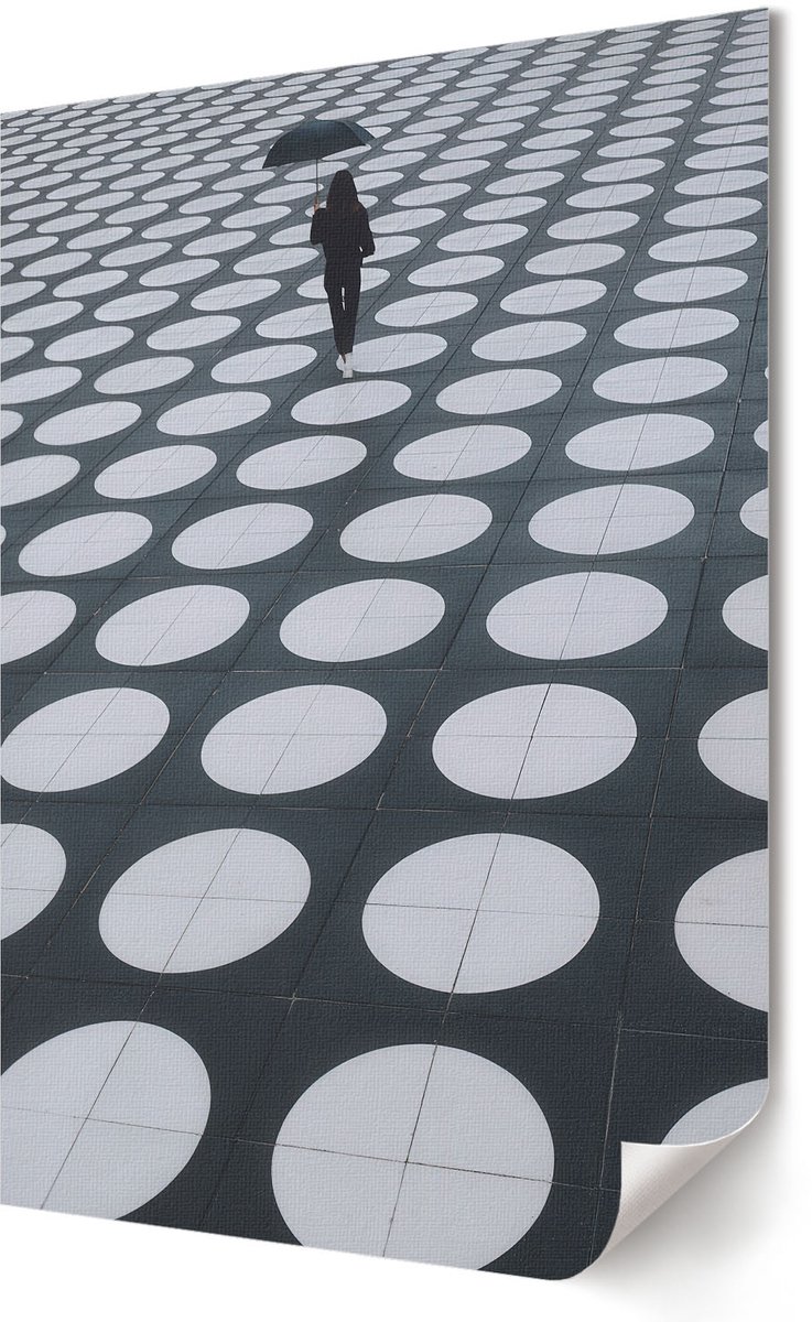 Coloray Polycanvas Wandposter - Geometrische Patronen, Fotografie - 594 x 840 - Zwart Illustratie - Rechthoek - Canvasposter - Woonkamer - Modern