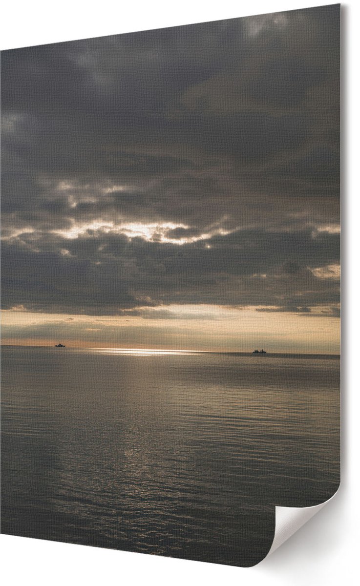 Coloray Canvas Poster Polycanvas - Zeegezicht, Fotografie - 594 x 840 - Grijs Patroon - Rechthoek - Decoratieve poster - Kantoor - Klassiek