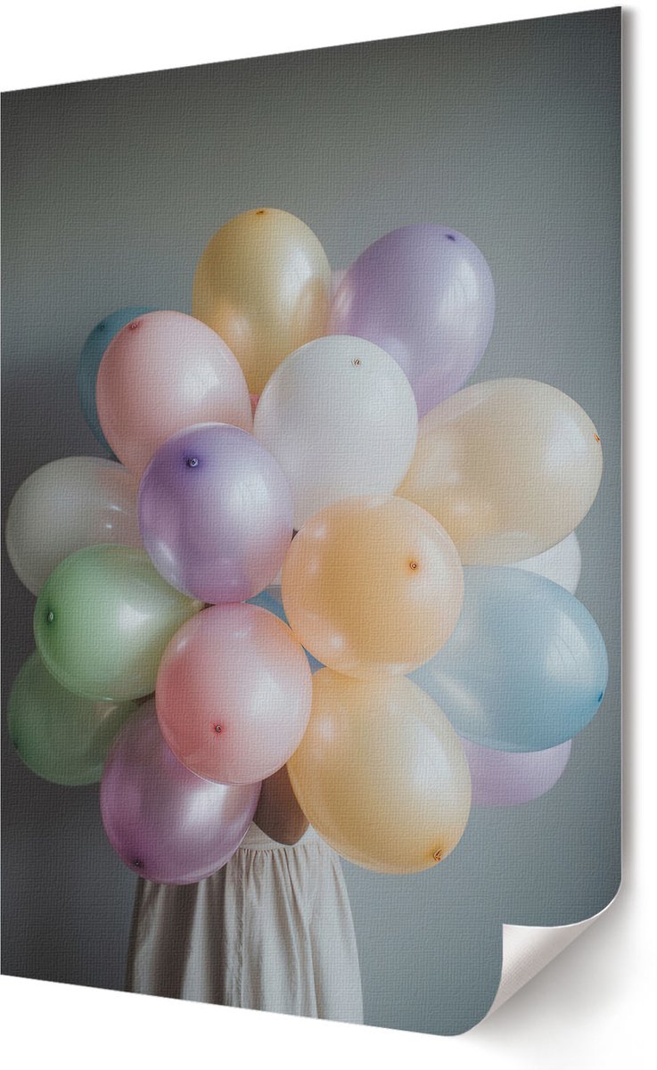 Coloray Polycanvas Wandposter - Ballonnenboeket, Fotografie - 594 x 840 - Beige Design - Rechthoek - Canvasposter - Woonkamer - Modern