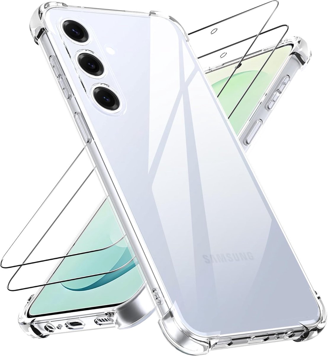 Zandarix Hoesje Geschikt voor Samsung Galaxy S26 FE - Shockproof - 2 Stuks Screenprotector - Hard Case - Back Cover Hoesje - Transparant