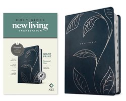 NLT Personal Size Giant Print Bible, Filament Enabled (Leatherlike, Navy Vines, Indexed, Red Letter)
