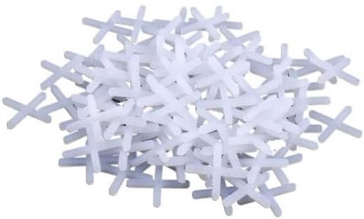 Tegelafstandhouders - Tegelzetters Kruisjes - Vlakke Tegels Leggen - Herbruikbaar Systeem - 1-5 mm - Wit