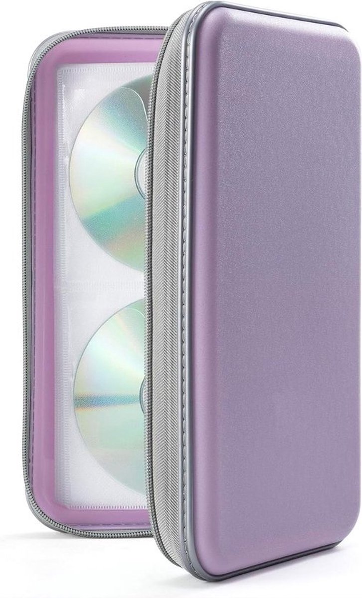 CD DVD Hoes - Opberger Portemonnee - Media Opslag - 96 Schijven Capaciteit - 28.5 cm - Lavendel