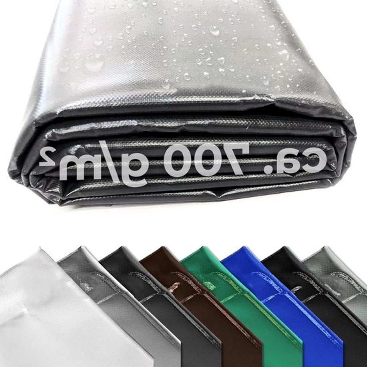 Vrachtwagenzeil PVC - Afdekzeil Meterware - Goederen Beschermen - Hoge Scheurvastheid - 7m x 2.5m - Donkergrijs