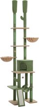 Kattenu DoubleTower - Hoge Krabpaal Plafond - Krabpaal Tot Plafond - Katten Krabpaal Voor Katten - Groen