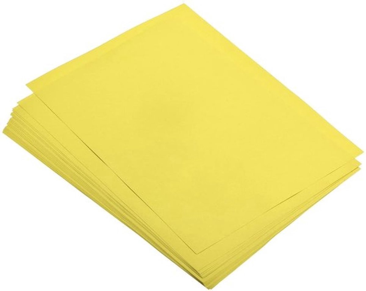 - Gekleurd Kopieerpapier - 50 Vellen - A4 Formaat - Citroengeel - Ideaal voor Kantoor en Creatieve Projecten - Duurzaam en Makkelijk te Ver...