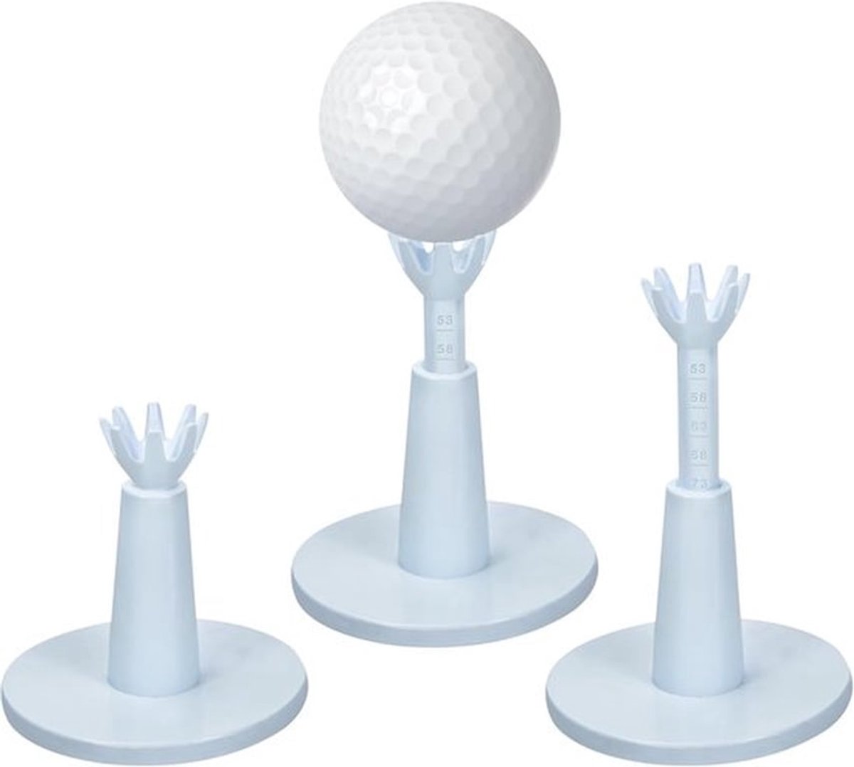 3-delige verstelbare golftees - Onbreekbare rubberen golftees voor driving ranges en simulators - Essentiële golfaccessoires voor heren, zowel binnen als buiten, duurzaamheid en stabiliteit van golftees