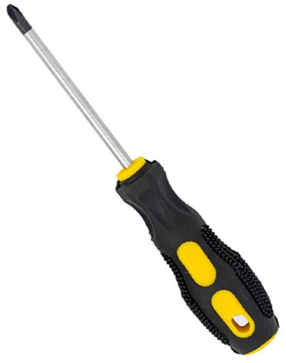 Kruiskopschroevendraaier 16,5 cm – Plus Schroevendraaier met Antislip Handgreep – 1 Stuk