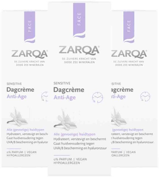 Zarqa - Anti-Age Dagcrème - 3 x 50 ml - Voordeelverpakking