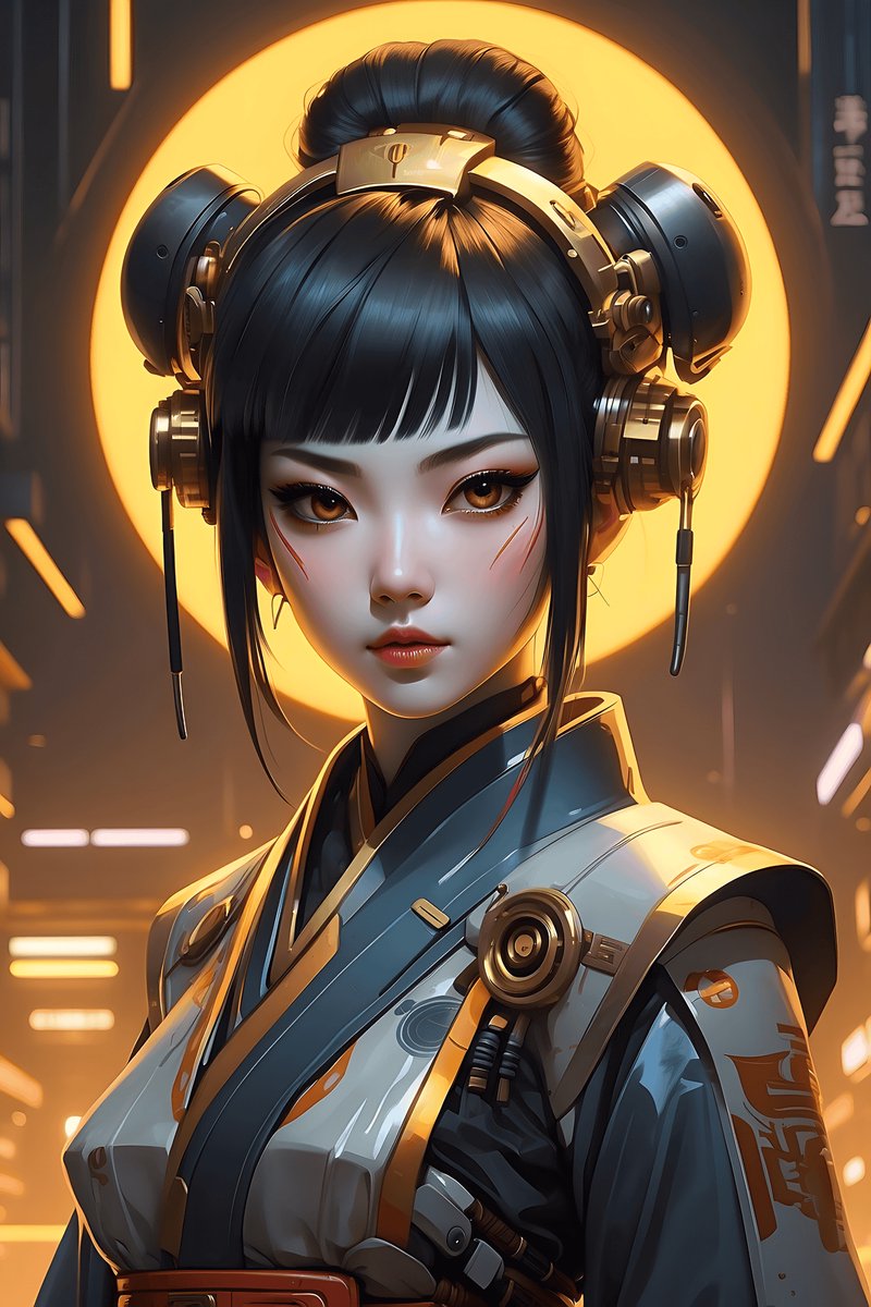 Robot Poster - Mecha Geisha - Sci-Fi - Kunst - Futuristische - posters - formaat 30x40cm - Wanddecoratie - XS2461MT