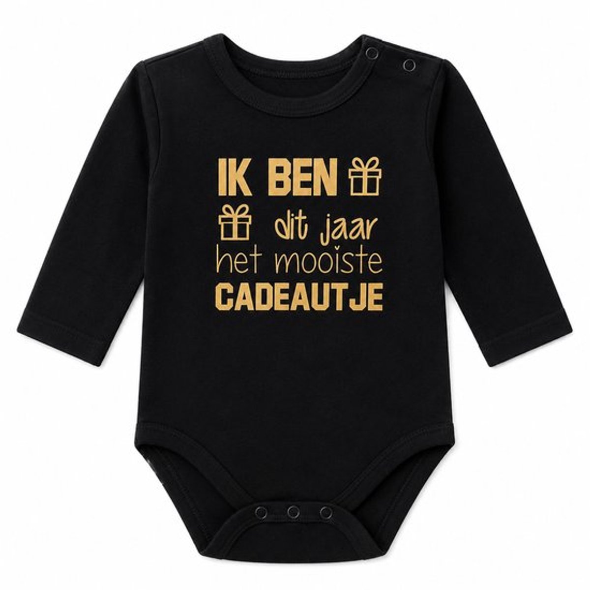 Rompertje met tekst cadeau eerste Moederdag liefste mama Vaderdag papa Ik ben dit jaar het mooiste cadeautje | Lange mouw | zwart | maat 62/68 Geboorte Cadeau / Kraamcadeau Baby  kleding kleertjes
