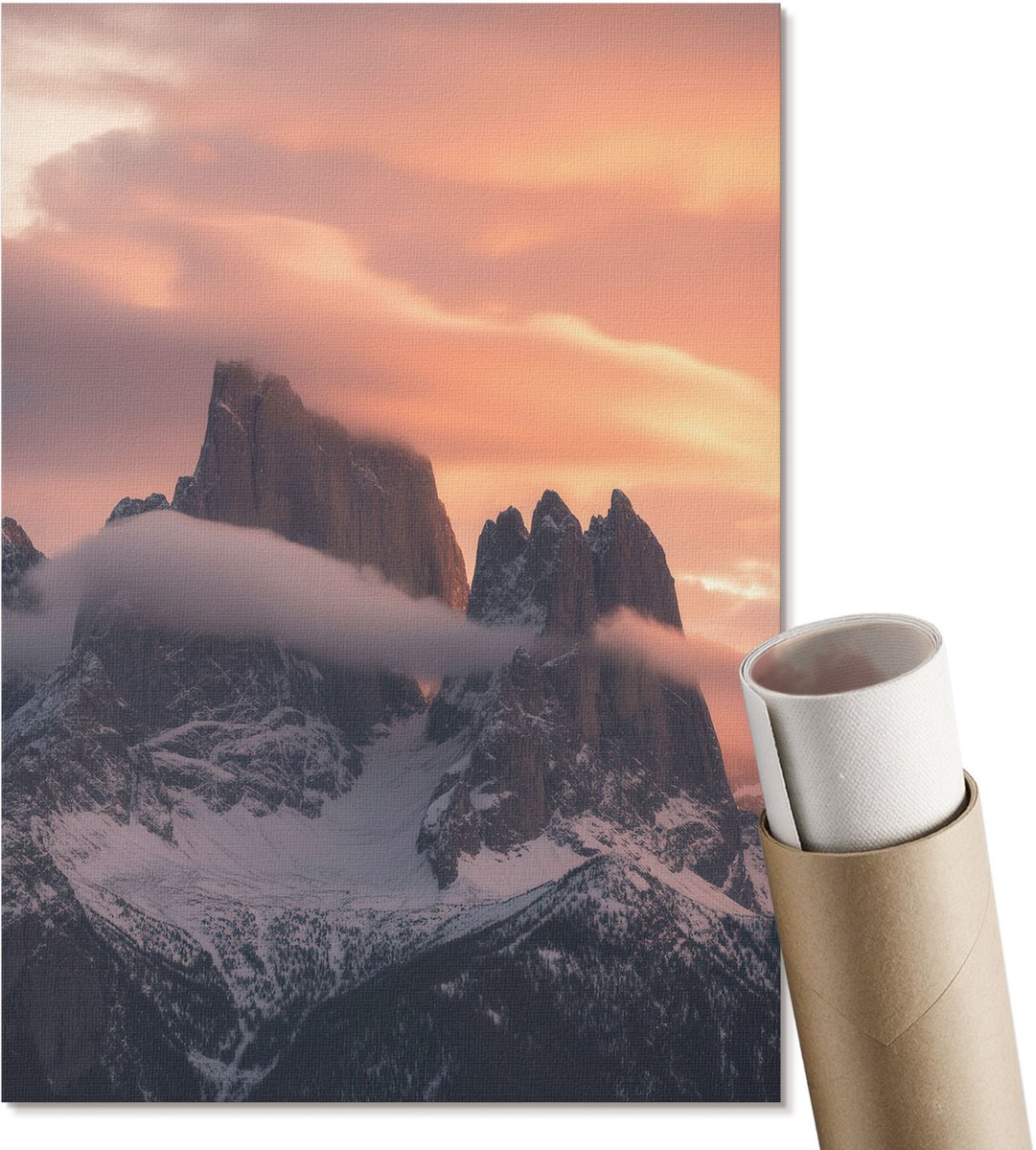 Coloray Canvas Poster Polycanvas - Bergmagie, Fotografie - A4 - Oranje Poster - Rechthoek - Muurdecoratie - Woonkamer, Slaapkamer, Kantoor - Modern