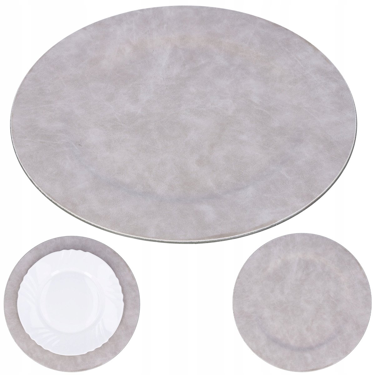 Decoratieve Onderlegger 33cm Grijs - Stijlvolle Serveertray
