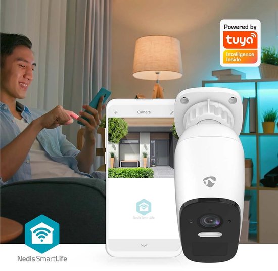 Nedis SmartLife Camera voor Buiten - Wi-Fi - Spotlight - 4MP Quad HD 1440p / 2560x1440 - Pan tilt - IP66 - Max. batterijduur: 10 Maanden - Cloud Opslag (optioneel) / microSD (niet inbegrepen) - 5 V DC van Nedis — afbeelding 3