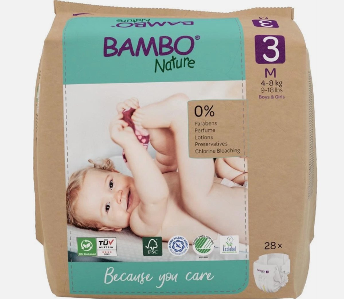 Bambo Nature 3 M - 12 pakken van 28 stuks