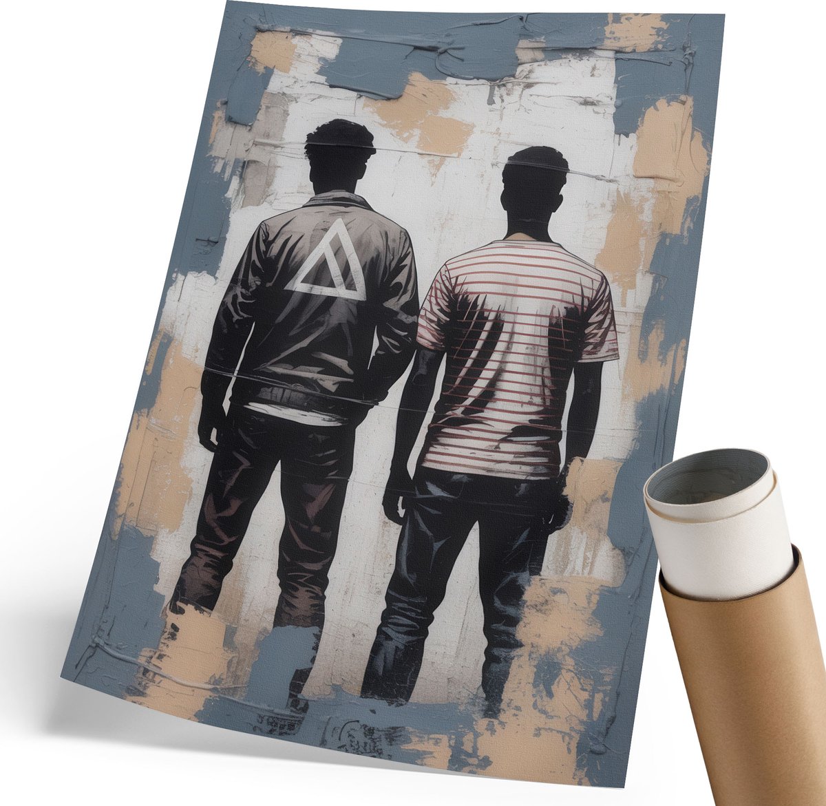 Coloray Polycanvas Wandposter - Stedelijke Energie, Schilderen - 210 x 297 mm - Grijs Poster - Rechthoek - Wandkunstwerk - Woonkamer, Slaapkamer, Kantoor - Modern