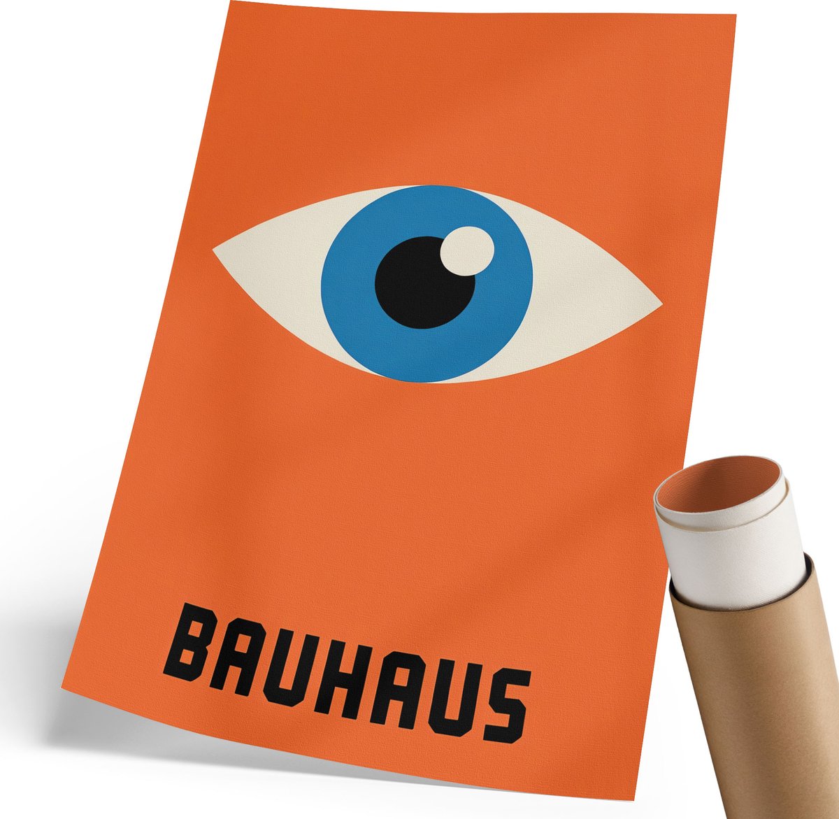 Coloray Polycanvas Poster - Het Bauhaus-Oog, Poster - 210 x 297 mm - Oranje Illustratie - Rechthoek - Kunstposter - Woonkamer, Slaapkamer, Kantoor - Modern