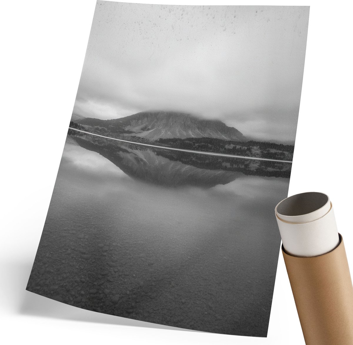 Coloray Canvas Poster Polycanvas - Bergstilte, Fotografie - 210 x 297 mm - Grijs Poster - Rechthoek - Decoratieve poster - Woonkamer, Slaapkamer, Kantoor - Klassiek