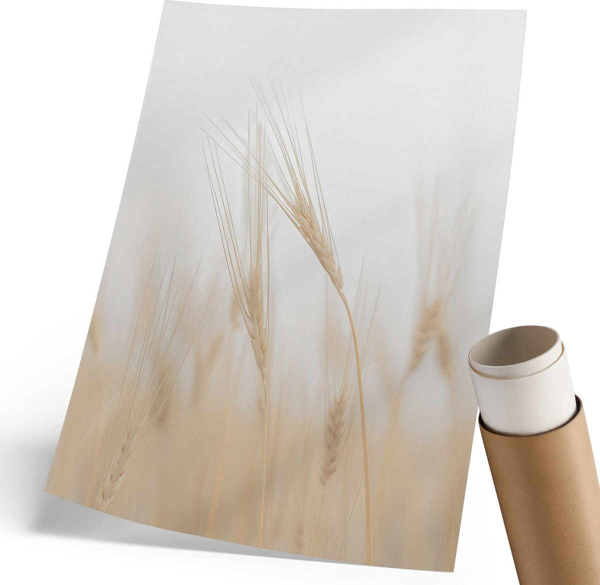 Coloray Polycanvas Poster - Graanaren, Fotografie - 210 x 297 mm - Beige Motief - Rechthoek - Kunstposter - Woonkamer, Slaapkamer, Kantoor - Minimalist