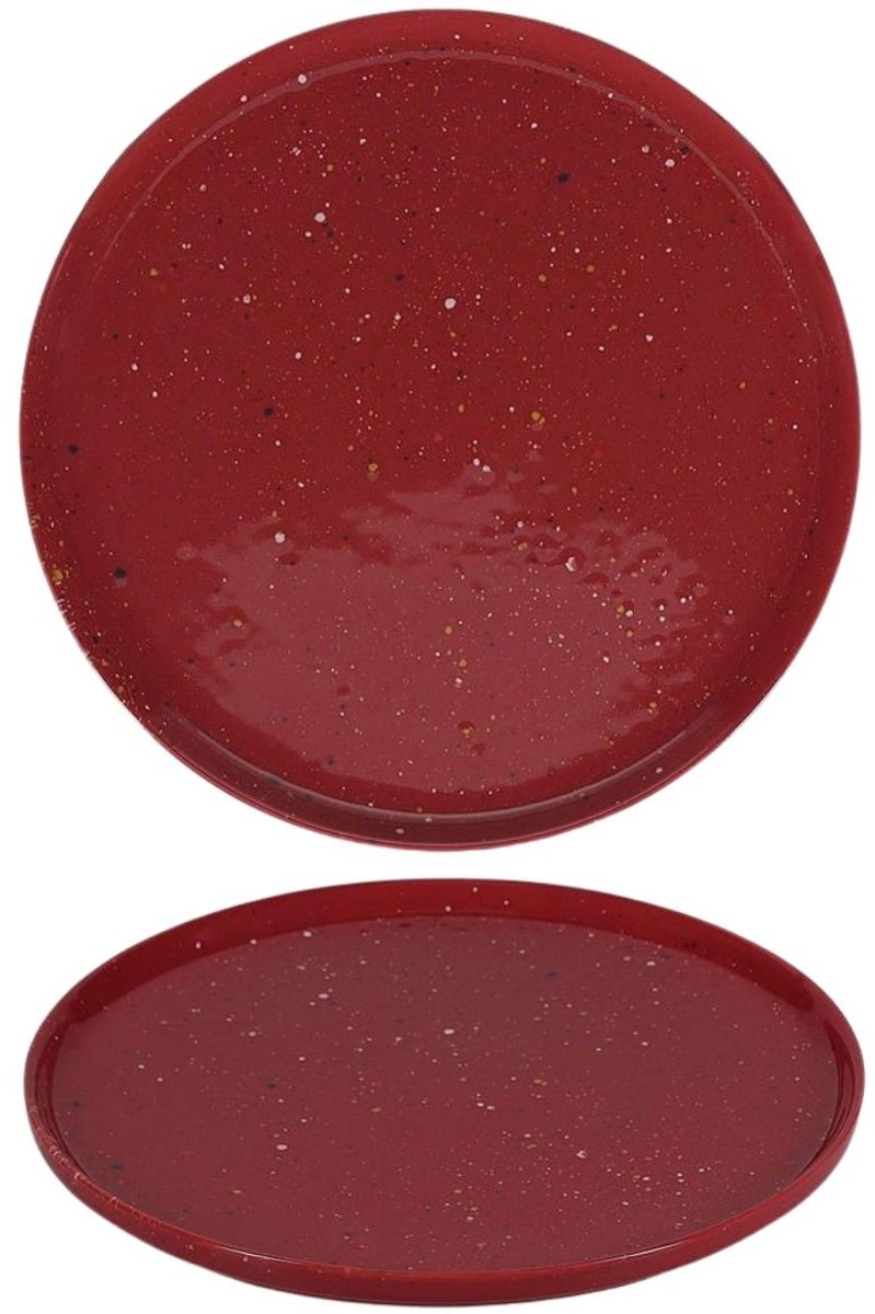 ONA Dinerborden Fika Burgundy ø 25 cm - 4 Stuks