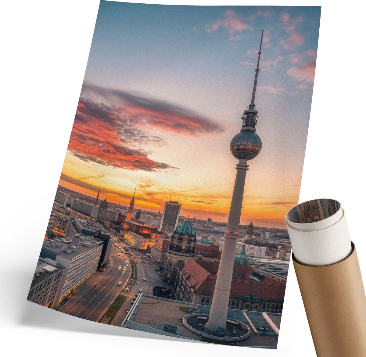 Coloray Polycanvas Wandposter - Blauwe Lippen, Illustratie - 420 x 594 mm - Blauw Patroon - Rechthoek - Canvasposter - Woonkamer, Slaapkamer, Kantoor - Popcultuur
