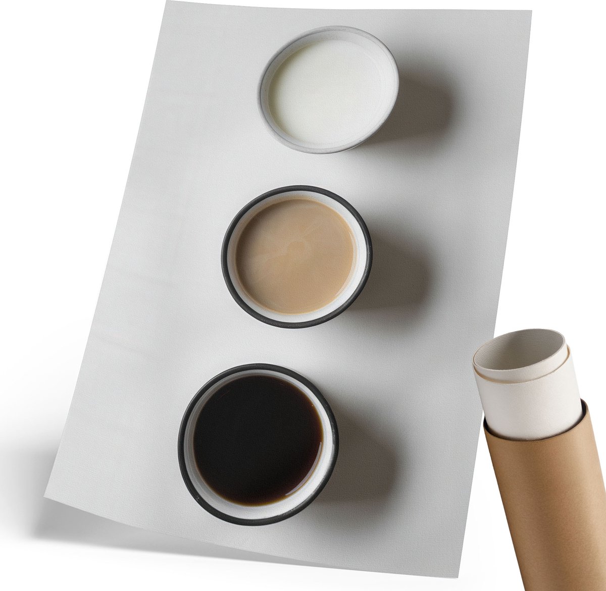 Coloray Polycanvas Wandposter - Abstracte Elegantie, Beige - 420 x 594 mm - Grijs Decoratie - Rechthoek - Canvasposter - Kantoor - Modern