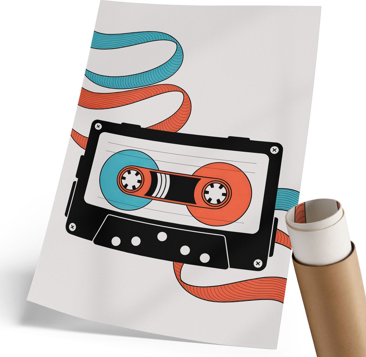 Coloray Canvas Poster Polycanvas - Hondenkok, Illustratie - 420 x 594 mm - Beige Patroon - Rechthoek - Kunstposter - Woonkamer, Slaapkamer, Kantoor - Humoristisch