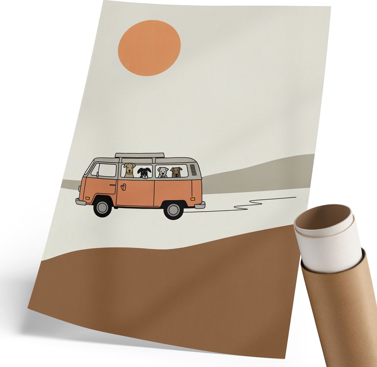 Coloray Polycanvas Wandposter - Architectuurspel, Zwart-wit - 210 x 297 mm - Beige Motief - Rechthoek - Wandkunstwerk - Slaapkamer - Kinder
