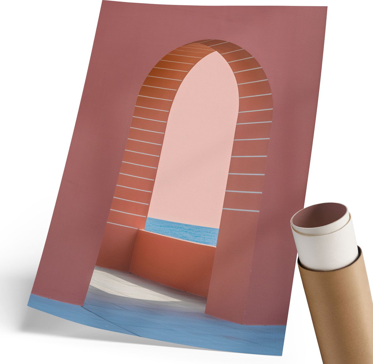 Coloray Polycanvas Wandposter - Zoete Bieten, Bordeaux - 210 x 297 mm - Oranje Illustratie - Rechthoek - Canvasposter - Woonkamer - Modern