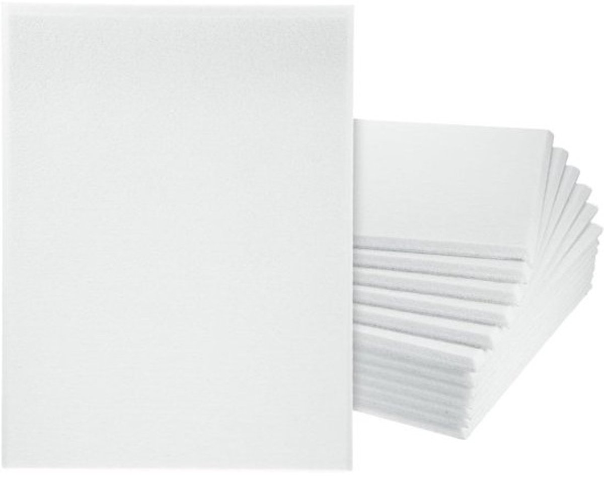 Akoestische Panelen - Geluidsisolatie Platen - Geluidsverbetering Kantoor - Zelfklevend Viltmateriaal - 12 stuks 40cm - Wit