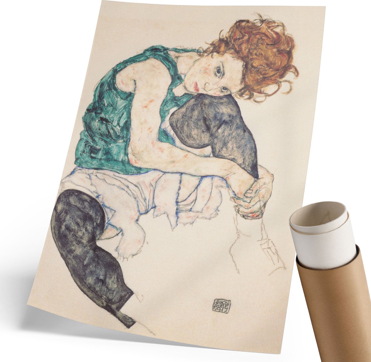 Coloray Polycanvas Poster - Vrouwenportret, Fotografie - 594 x 840 mm - Zwart Motief - Rechthoek - Kunstposter - Slaapkamer - Glamour
