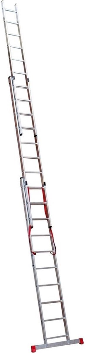 Uitschuifladder - Telescoopladder - Klussen Huis Tuin - Stabilisatiestang EN131 Gecertificeerd - 6.5 Meter - Zilver