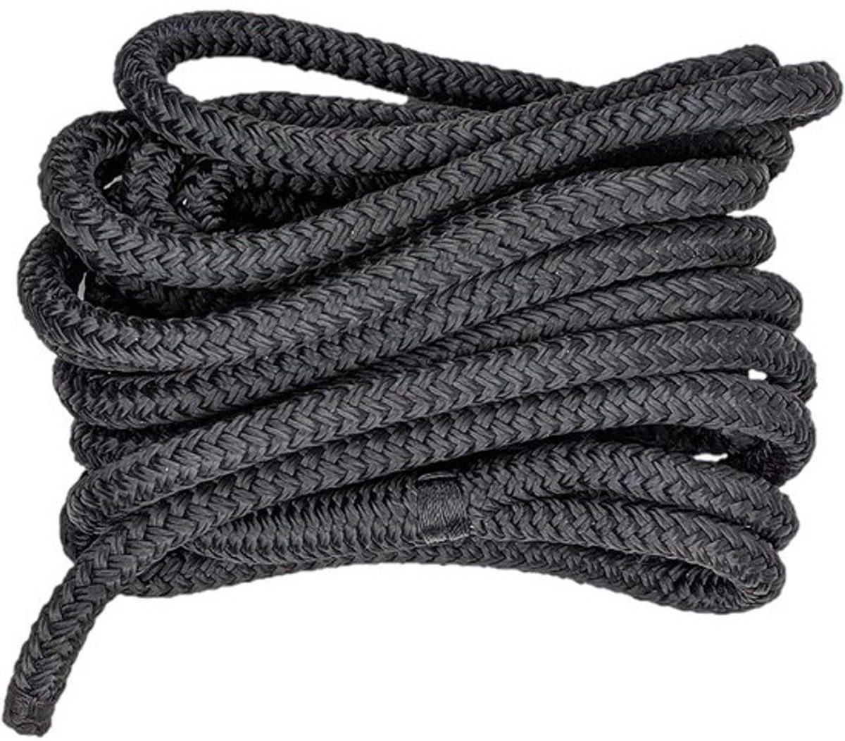 Dubbel Gevlochten Touw - Aanlijntouw Boot - Veilig Aanmeren - Hoge Treksterkte - 5/8" x 20ft - Zwart