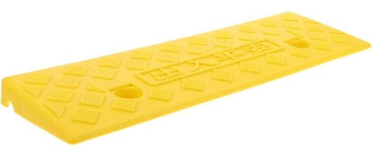 Rubberen Oprijplaat - Drempel Hellingmat - Toegankelijkheid Creëren - Duurzaam Antislip - 47x15x3 CM - Geel