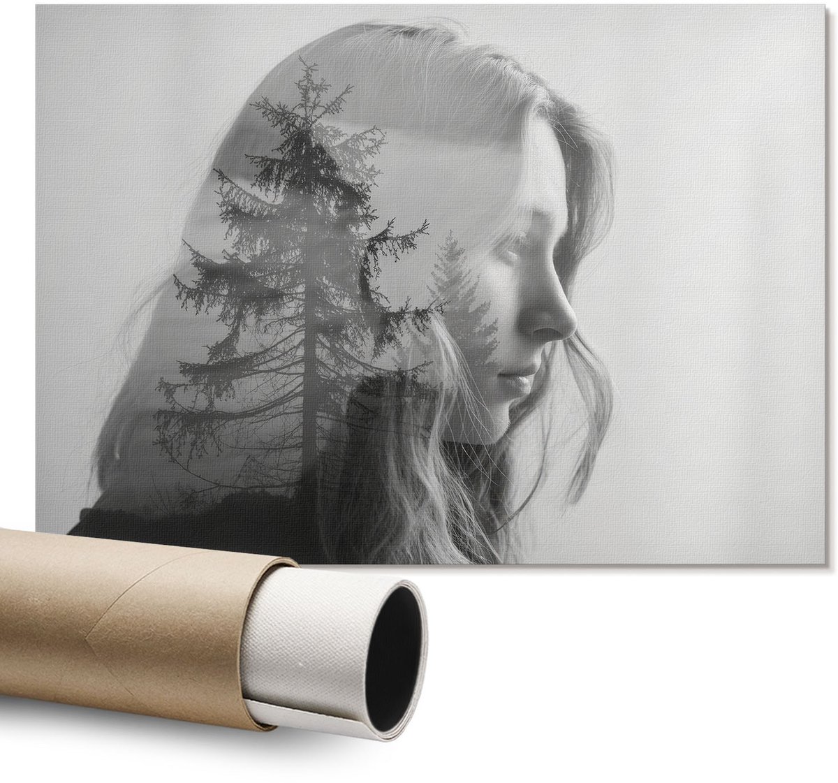 Coloray Polycanvas Poster - Pinguïn Op Vakantie, Illustratie - A1 - Blauw Illustratie - Rechthoek - Muurdecoratie - Woonkamer - Expressief