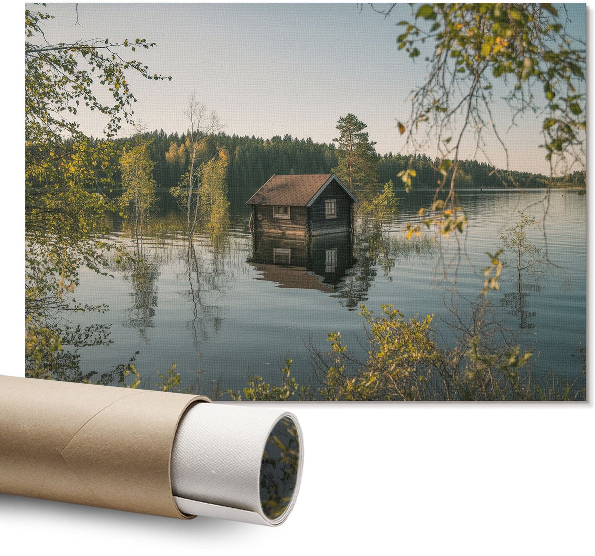 Coloray Polycanvas Wandposter - Luchtvaartkunst, Fotografie - A1 - Grijs Illustratie - Rechthoek - Canvasposter - Woonkamer - Modern