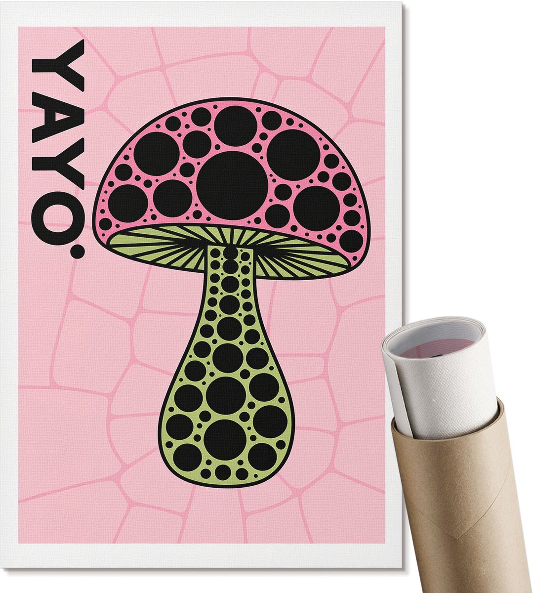 Coloray Polycanvas Wandposter - Olifant In Een Ballon, Illustratie - A3 - Grijs Illustratie - Rechthoek - Muurkunst - Woonkamer, Slaapkamer, Kantoor - Kinder