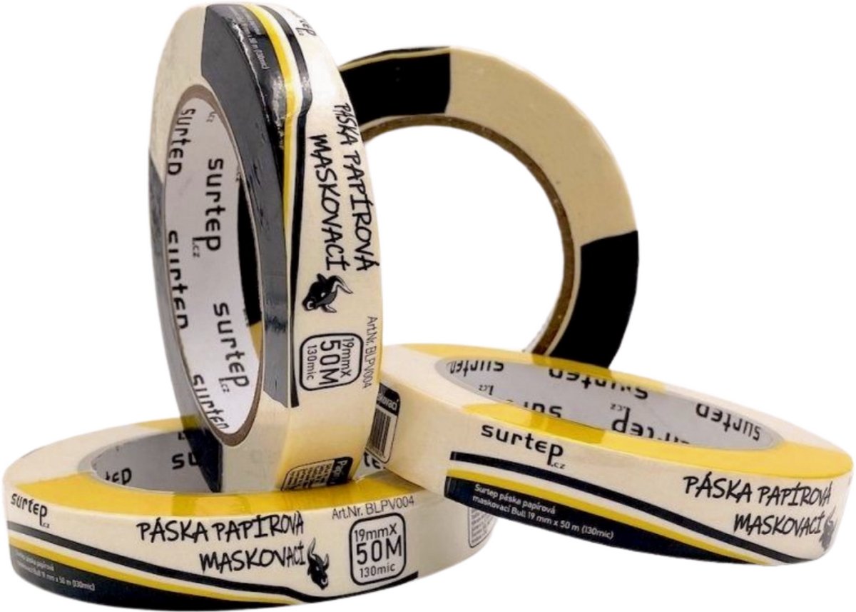 Surtep Bull afplaktape papier 19 mm x 50 m (130 mic)