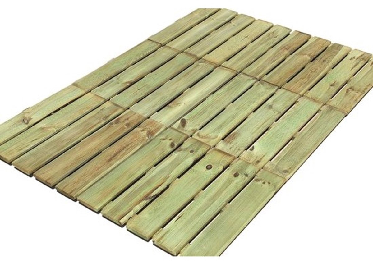Houten Terrastegel - Vlondertegel Tuintegel - Buiten Terras - Chroomvrije KDI Impregnering - 50x50x3.2cm - Groen