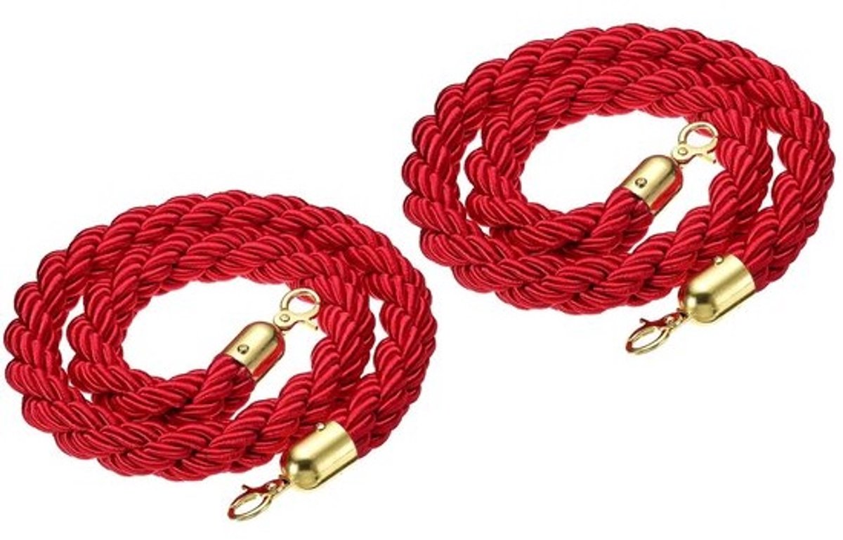 Barrière Touw - Veiligheidstouw - Massa Controle - Duurzaam Gevlochten - 1.2 Meter - Rood Goud