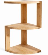 HEM Bamboe Hoekrek 3-Laags - Hoekplank voor Badkamer - Wandrek Keuken - 40 x 20 x 20 cm - Met Microvezeldoekje
