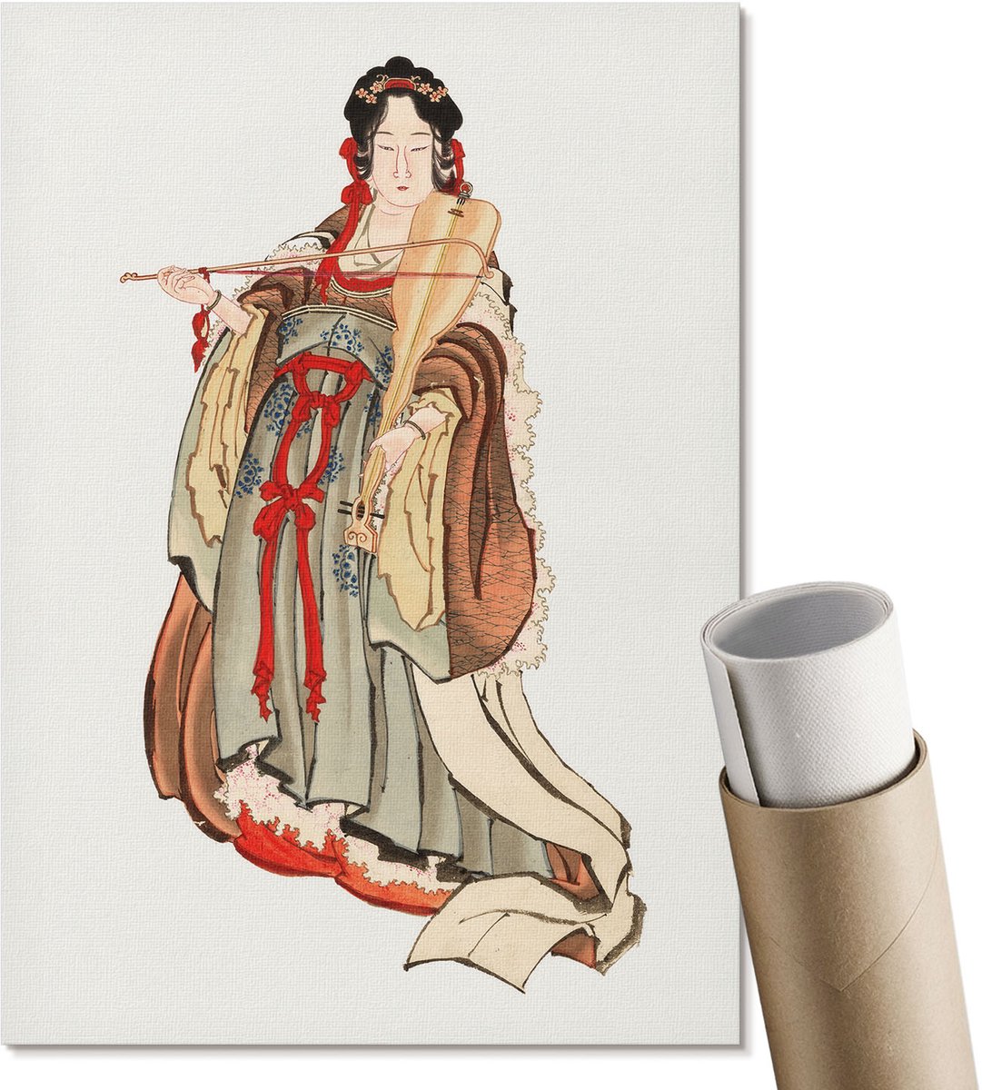 Coloray Polycanvas Wandposter - Groene Bladeren, Illustratie - A2 - Groen Design - Rechthoek - Wandkunstwerk - Woonkamer, Slaapkamer, Kantoor - Modern