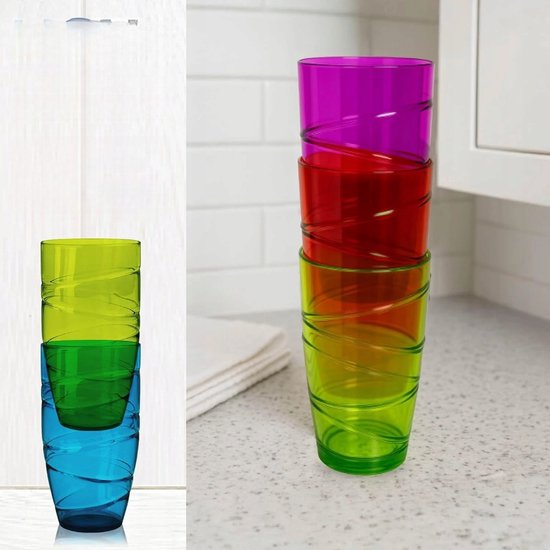 Set van 12 herbruikbare plastic glazen 550ml voor picknick, grill & tuin — afbeelding 2