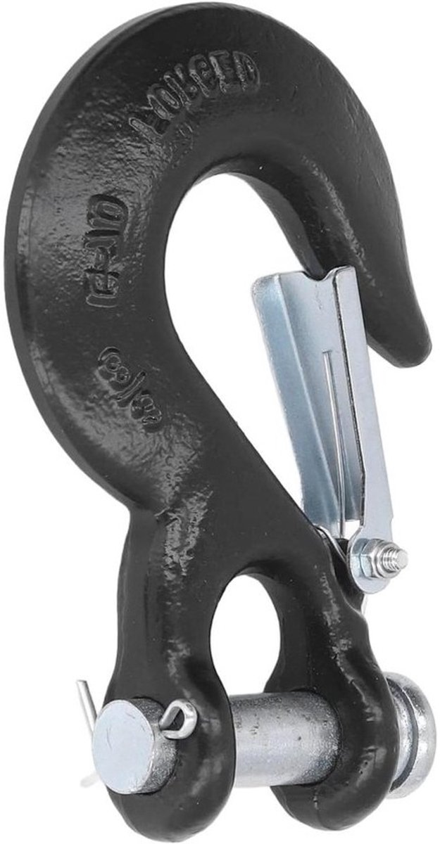 Gaffel Veiligheidshaak - Kettinghaak Grijphaak - Zwaar Tillen - Met Borgpen - 3/8 Inch 18000 Lbs - Zwart