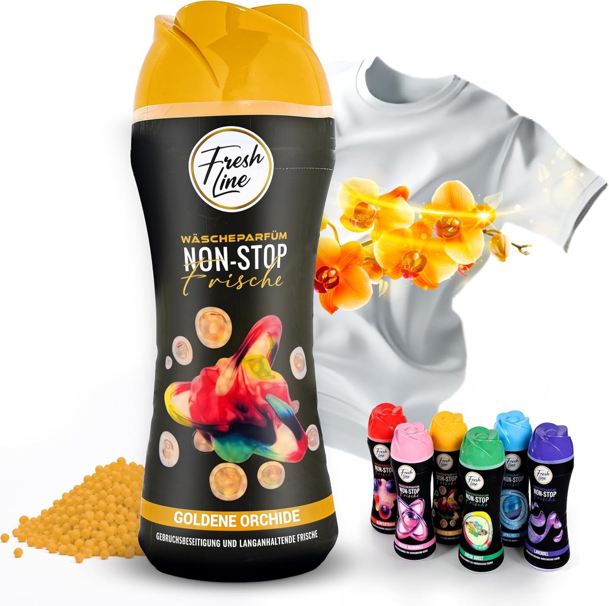 Fresh Line® - Wasverfrisser (3 pack) - Gold Orchide - Wasparfum - Geurparels - 3 x 300 g