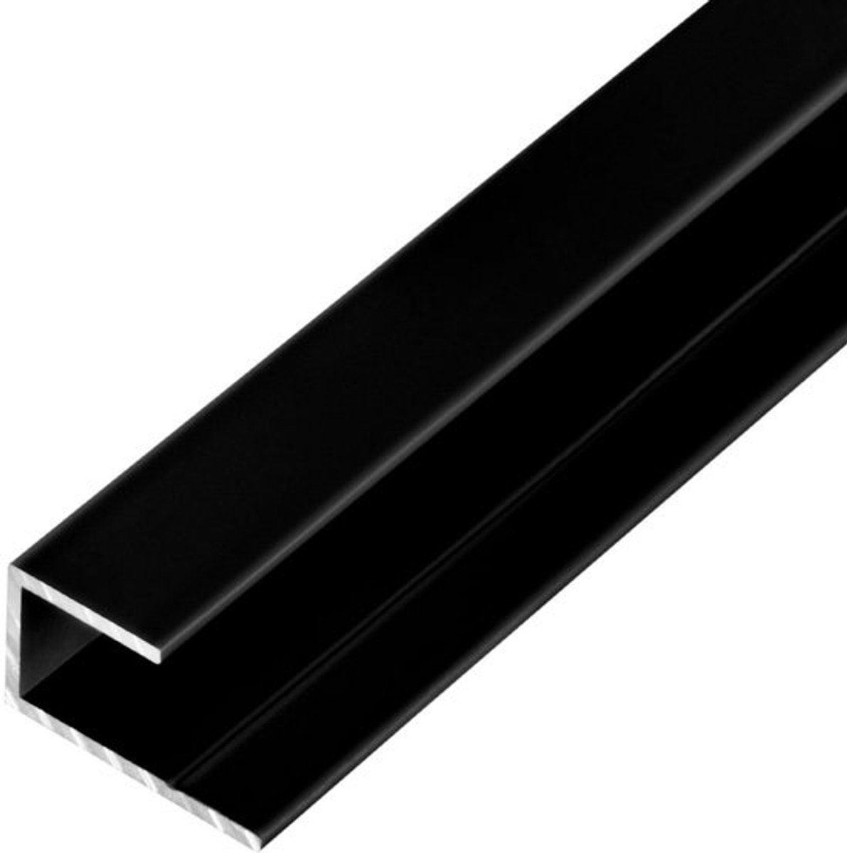Aluminium U-profiel - Afwerkprofiel Afsluitprofiel - Afwerking Platen - Gepoedercoat Zwart - 2 meter 8mm - Zwart